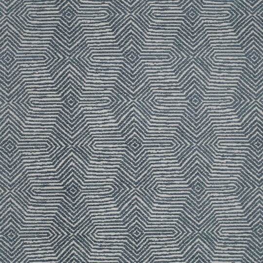 Blue Abstract Global Woven Pattern Upholstery Fabric by The Yard - SKU: Juno Prussian
